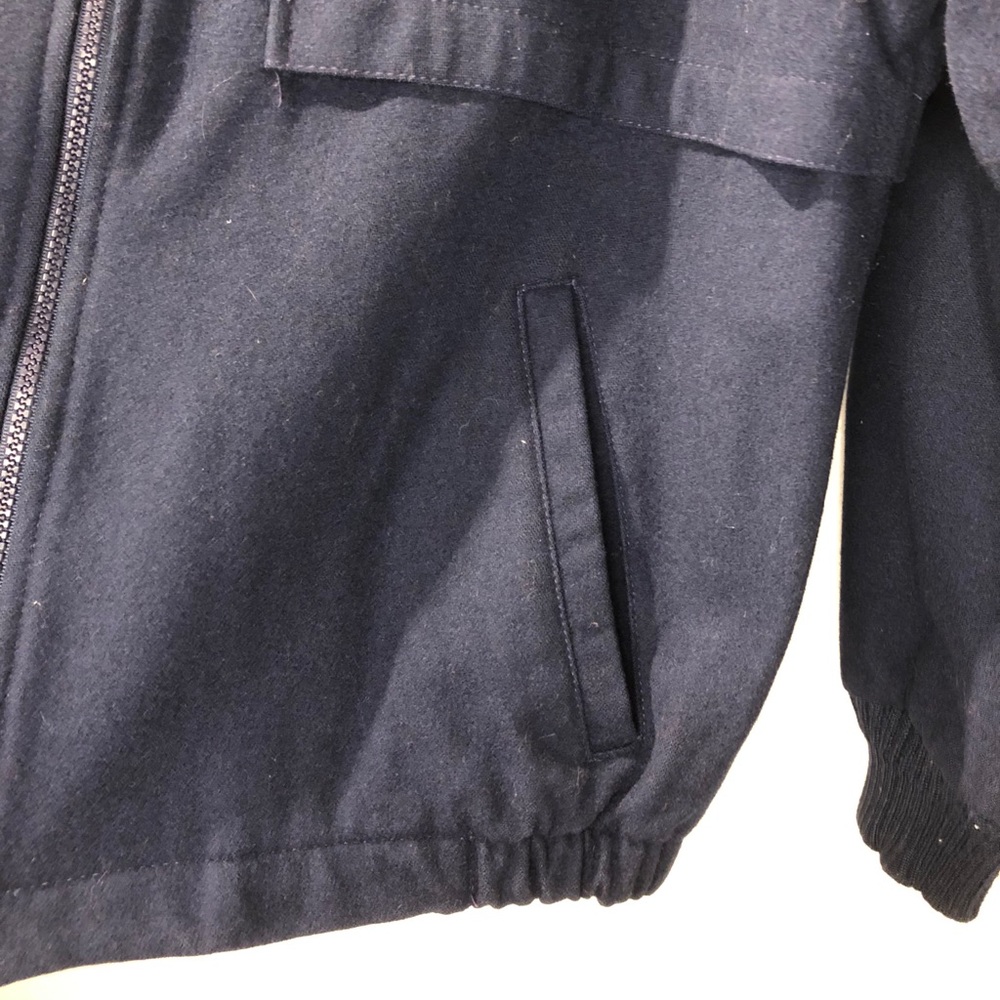 Pendleton Navy Paneled Wool Zip Up Coat Size M - image 4